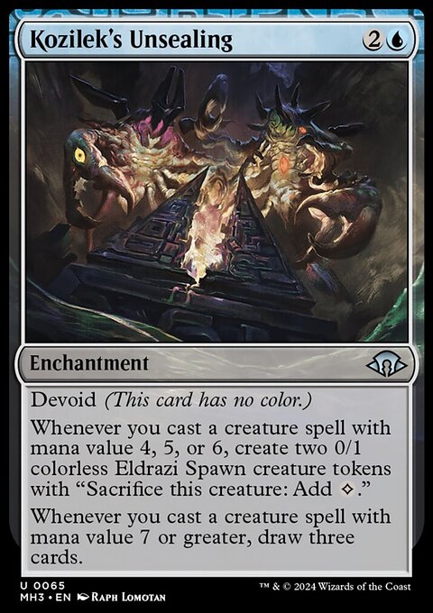 Kozilek's Unsealing, Modern Horizons 3 #65, Magic: The Gathering card