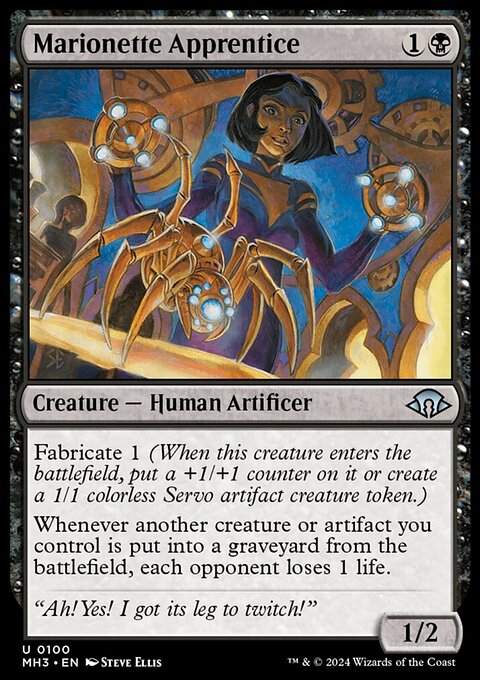 Marionette Apprentice, Modern Horizons 3 #100, Magic: The Gathering card