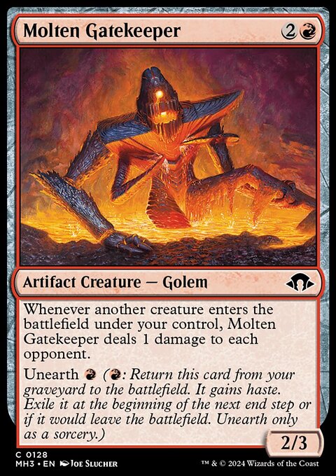 Molten Gatekeeper, Modern Horizons 3 #128, Magic: The Gathering card
