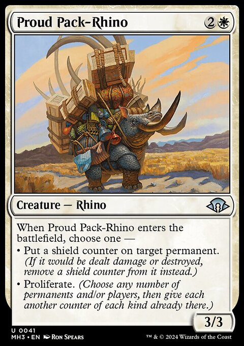 Proud Pack-Rhino, Modern Horizons 3 #41, Magic: The Gathering card
