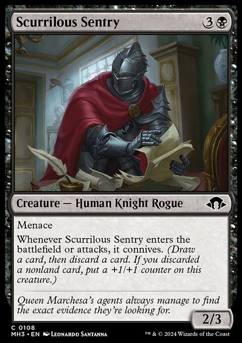 Scurrilous Sentry, Modern Horizons 3 #108, Magic: The Gathering card