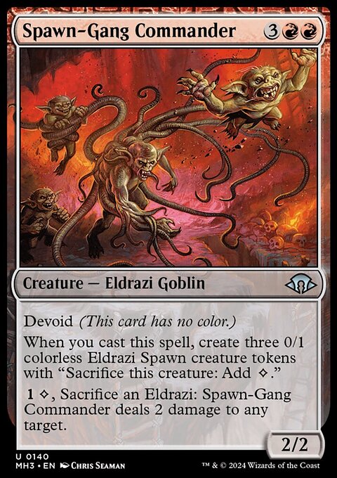 Spawn-Gang Commander, Modern Horizons 3 #140, Magic: The Gathering card