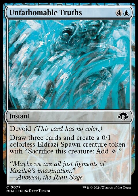 Unfathomable Truths, Modern Horizons 3 #77, Magic: The Gathering card