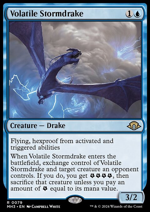 Volatile Stormdrake, Modern Horizons 3 #79, Magic: The Gathering card
