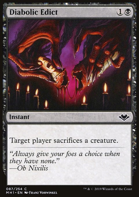 Diabolic Edict, Modern Horizons #87, Magic: The Gathering card