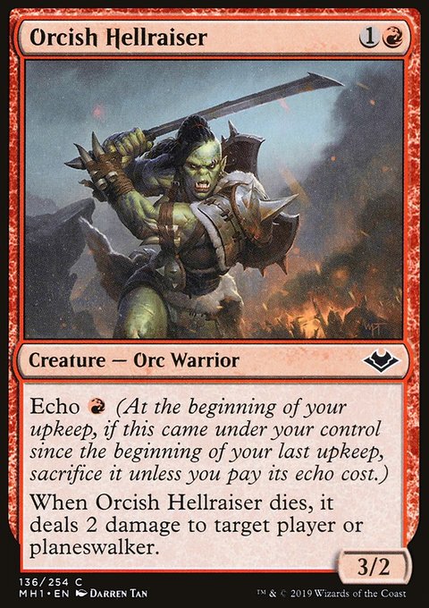 Orcish Hellraiser, Modern Horizons #136, Magic: The Gathering card