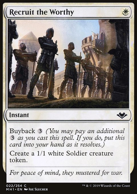 Recruit the Worthy, Modern Horizons #22, Magic: The Gathering card