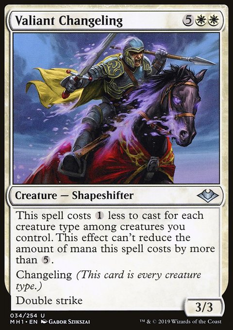 Valiant Changeling, Modern Horizons #34, Magic: The Gathering card