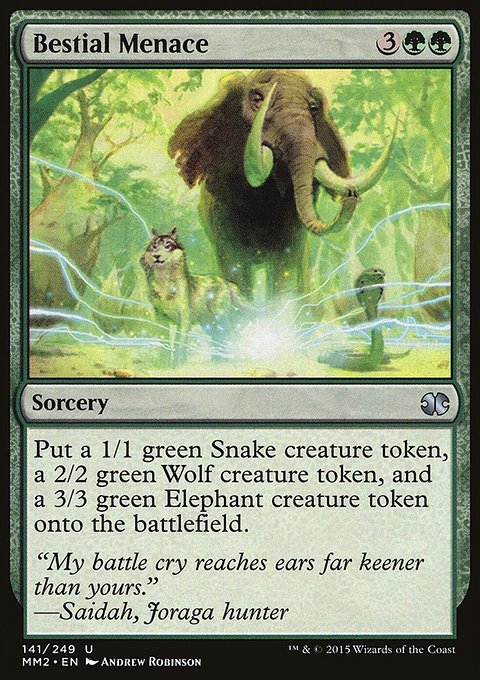 Bestial Menace, Modern Masters 2015 #141, Magic: The Gathering card