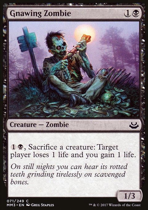 Gnawing Zombie, Modern Masters 2017 #71, Magic: The Gathering card