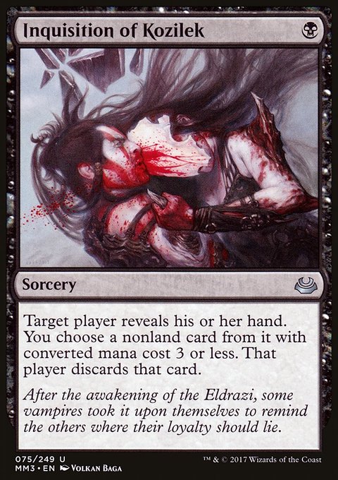 Inquisition of Kozilek, Modern Masters 2017 #75, Magic: The Gathering card