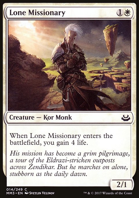 Lone Missionary, Modern Masters 2017 #14, Magic: The Gathering card