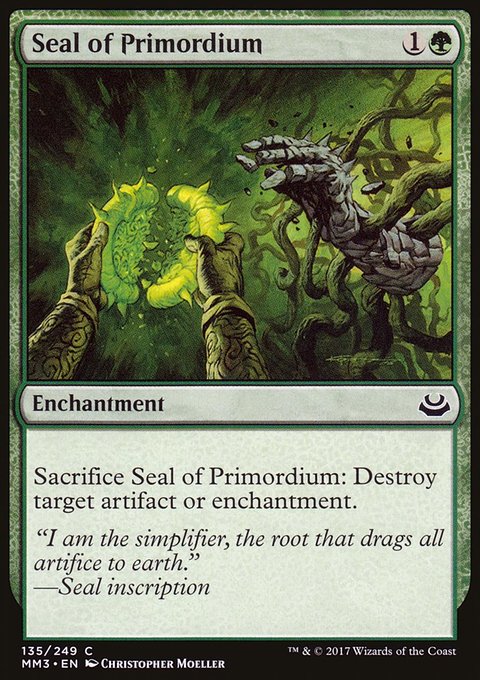 Seal of Primordium, Modern Masters 2017 #135, Magic: The Gathering card