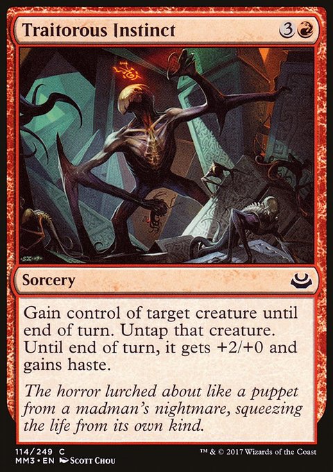 Traitorous Instinct, Modern Masters 2017 #114, Magic: The Gathering card
