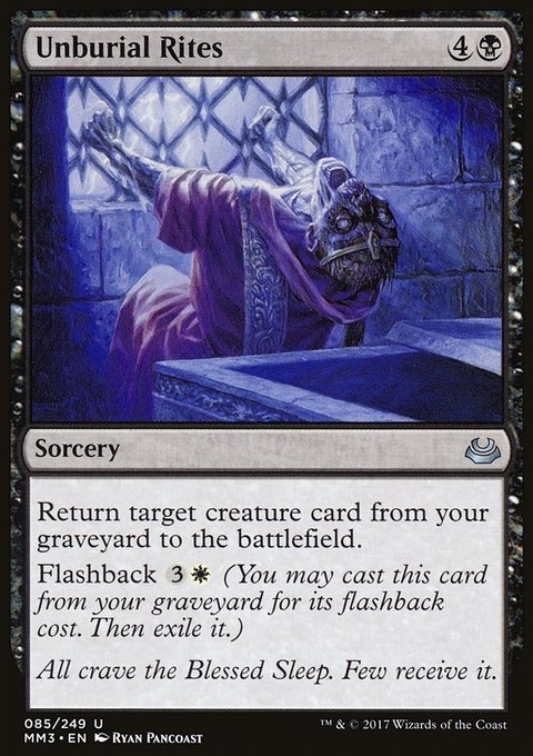 Unburial Rites, Modern Masters 2017 #85, Magic: The Gathering card