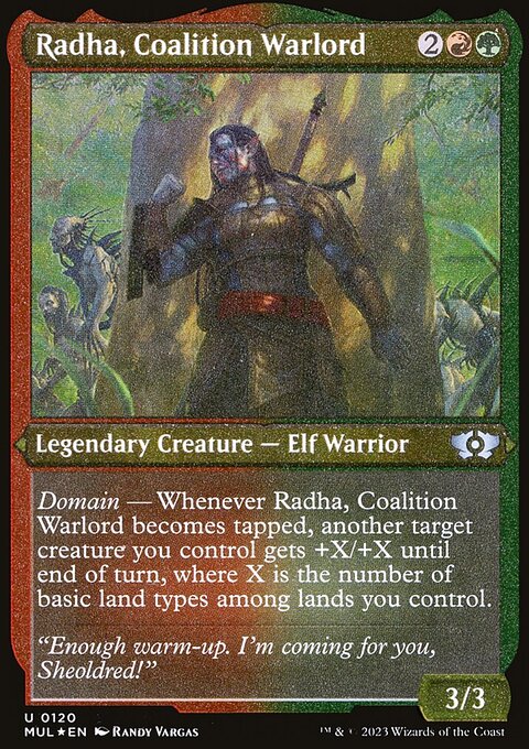 Radha, Coalition Warlord, Multiverse Legends #120, Magic: The Gathering card