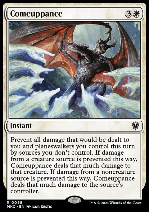 Comeuppance, Murders at Karlov Manor Commander #58, Magic: The Gathering card