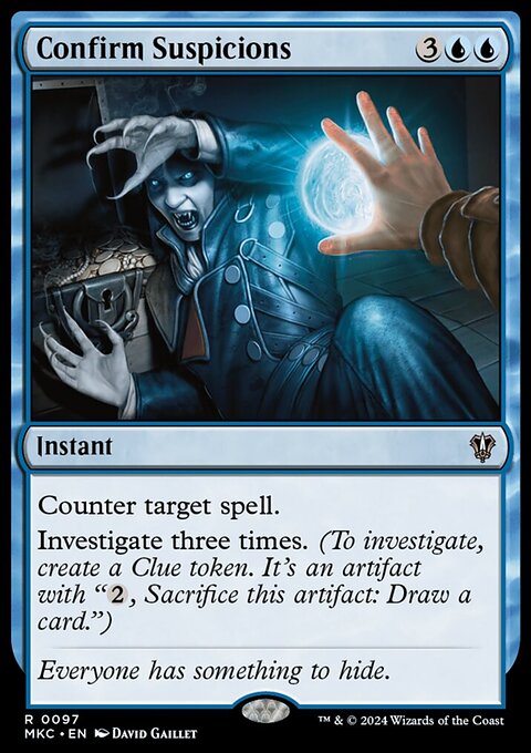 Confirm Suspicions, Murders at Karlov Manor Commander #97, Magic: The Gathering card