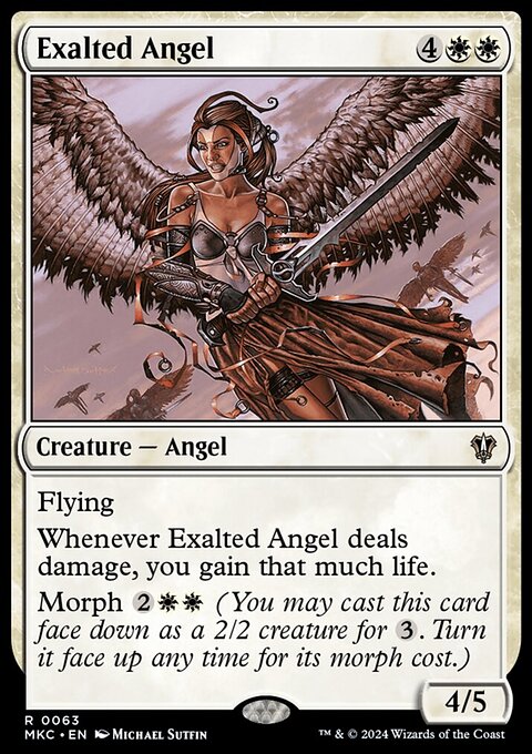 Exalted Angel, Murders at Karlov Manor Commander #63, Magic: The Gathering card