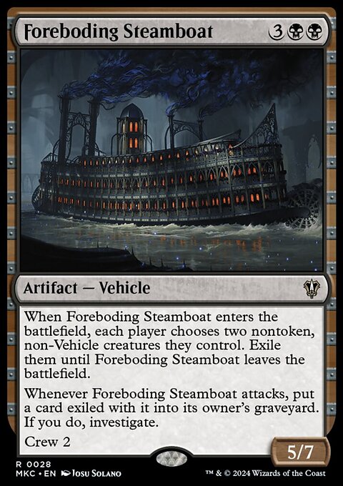 Foreboding Steamboat, Murders at Karlov Manor Commander #28, Magic: The Gathering card