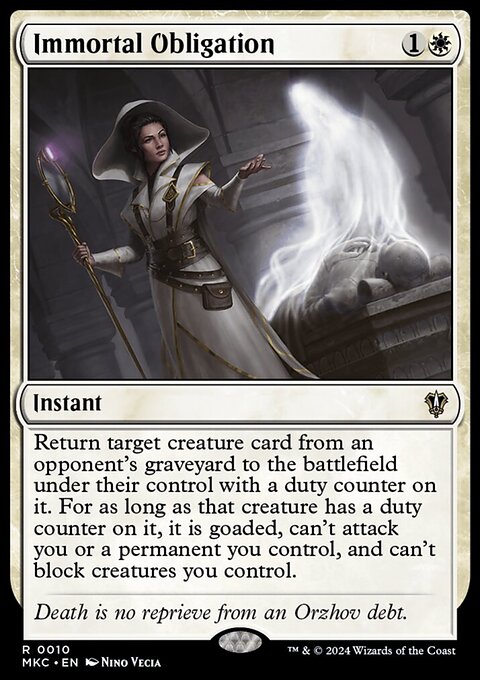 Immortal Obligation, Murders at Karlov Manor Commander #10, Magic: The Gathering card