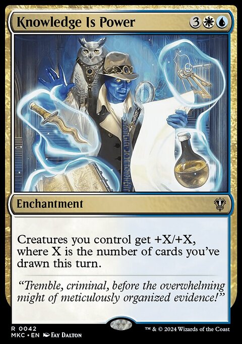 Knowledge Is Power, Murders at Karlov Manor Commander #42, Magic: The Gathering card