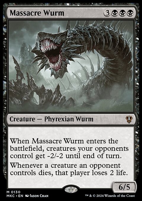 Massacre Wurm, Murders at Karlov Manor Commander #130, Magic: The Gathering card