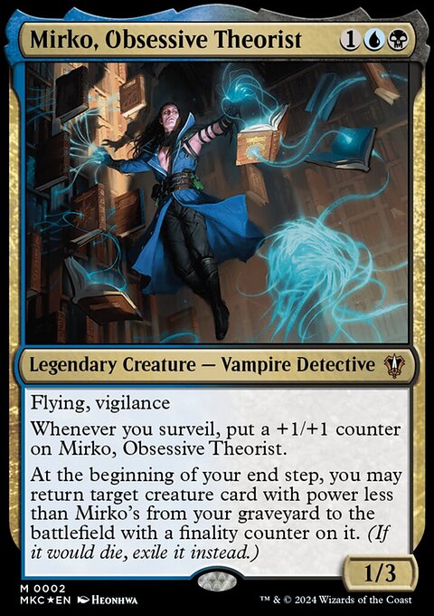 Mirko, Obsessive Theorist, Murders at Karlov Manor Commander #2, Magic: The Gathering card
