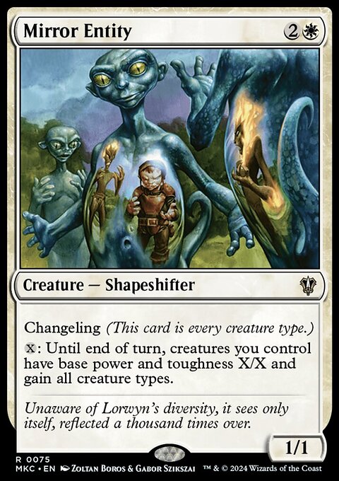 Mirror Entity, Murders at Karlov Manor Commander #75, Magic: The Gathering card