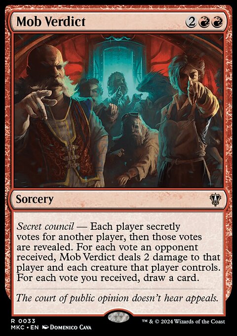 Mob Verdict, Murders at Karlov Manor Commander #33, Magic: The Gathering card