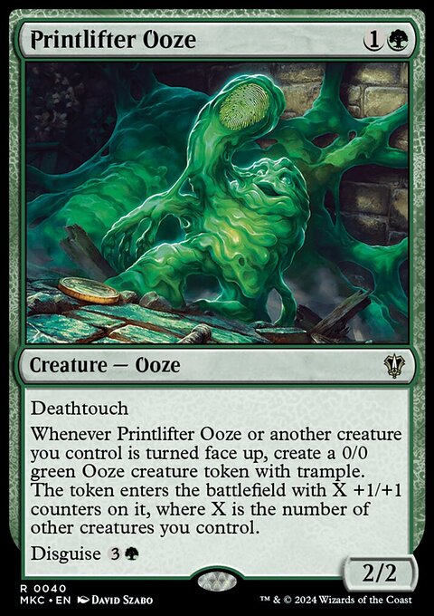 Printlifter Ooze, Murders at Karlov Manor Commander #40, Magic: The Gathering card