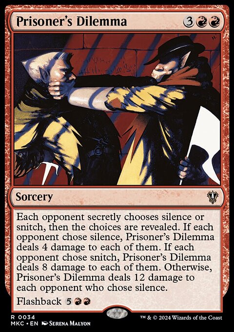 Prisoner's Dilemma, Murders at Karlov Manor Commander #34, Magic: The Gathering card