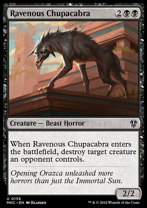 Ravenous Chupacabra, Murders at Karlov Manor Commander #136, Magic: The Gathering card