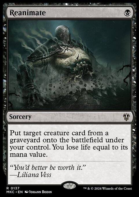 Reanimate, Murders at Karlov Manor Commander #137, Magic: The Gathering card