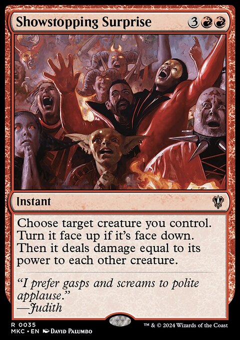Showstopping Surprise, Murders at Karlov Manor Commander #35, Magic: The Gathering card