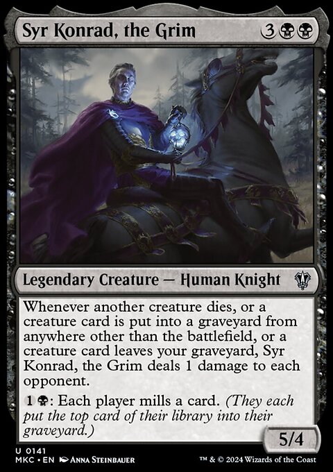 Syr Konrad, the Grim, Murders at Karlov Manor Commander #141, Magic: The Gathering card