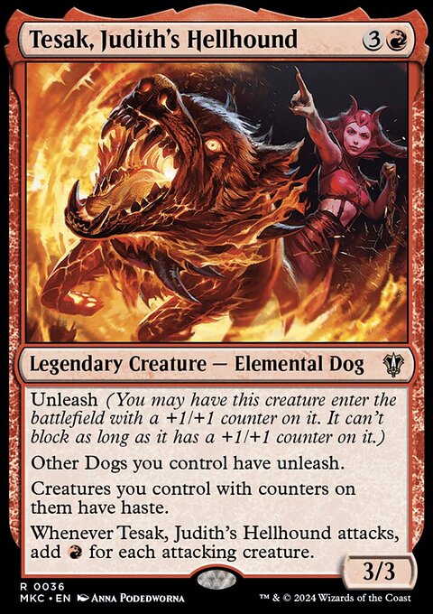 Tesak, Judith's Hellhound, Murders at Karlov Manor Commander #36, Magic: The Gathering card