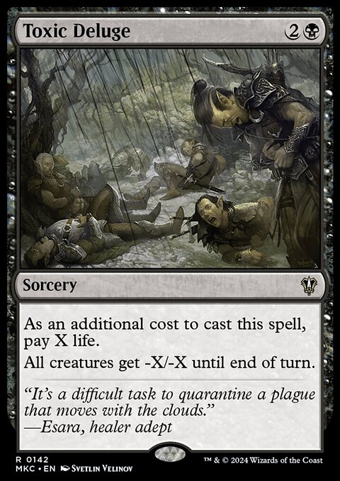 Toxic Deluge, Murders at Karlov Manor Commander #142, Magic: The Gathering card