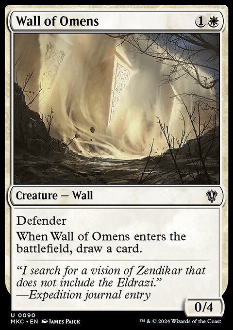 Wall of Omens, Murders at Karlov Manor Commander #90, Magic: The Gathering card