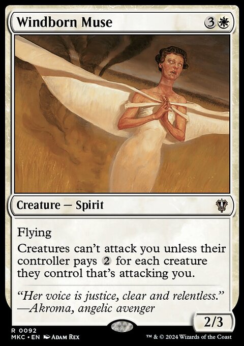 Windborn Muse, Murders at Karlov Manor Commander #92, Magic: The Gathering card