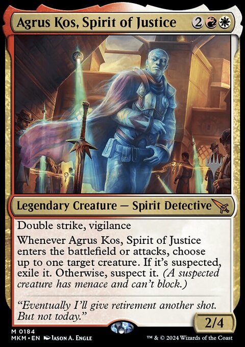 Agrus Kos, Spirit of Justice, Murders at Karlov Manor Promos #184p, Magic: The Gathering card