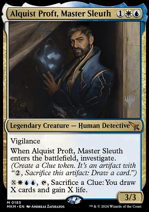 Alquist Proft, Master Sleuth, Murders at Karlov Manor Promos #185p, Magic: The Gathering card