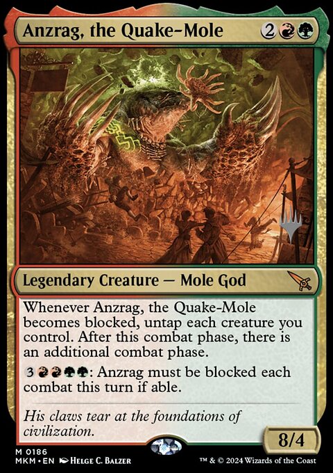 Anzrag, the Quake-Mole, Murders at Karlov Manor Promos #186p, Magic: The Gathering card