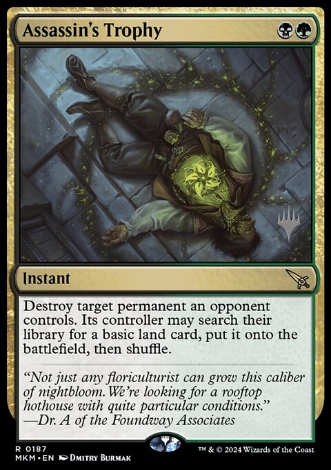 Assassin's Trophy, Murders at Karlov Manor Promos #187p, Magic: The Gathering card