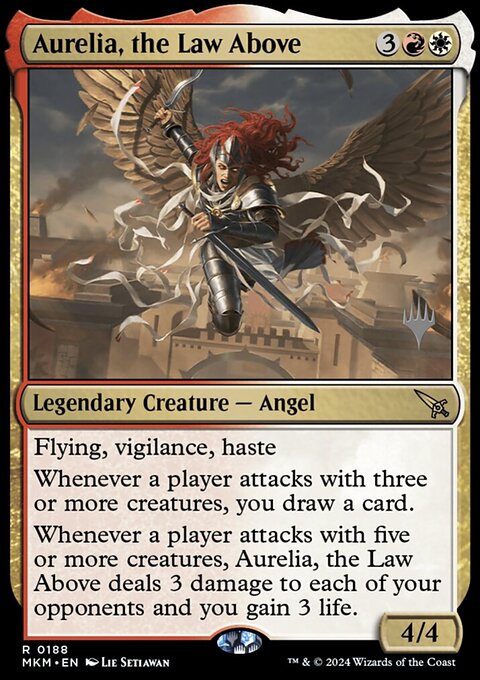 Aurelia, the Law Above, Murders at Karlov Manor Promos #188p, Magic: The Gathering card