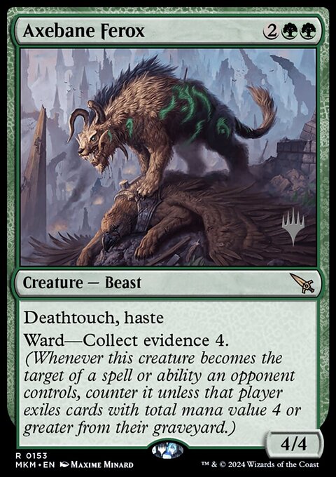 Axebane Ferox, Murders at Karlov Manor Promos #153p, Magic: The Gathering card