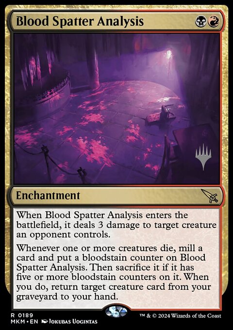 Blood Spatter Analysis, Murders at Karlov Manor Promos #189p, Magic: The Gathering card