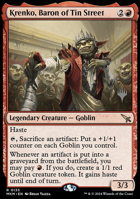 Krenko, Baron of Tin Street, Murders at Karlov Manor Promos #135p, Magic: The Gathering card