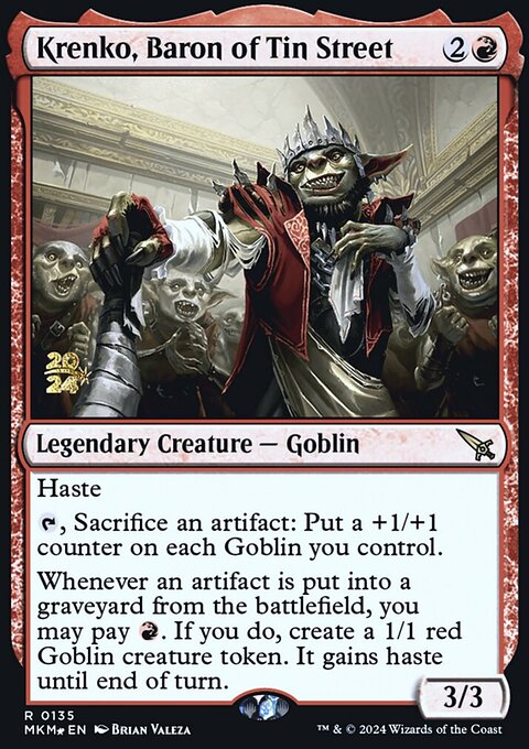 Krenko, Baron of Tin Street, Murders at Karlov Manor Promos #135s, Magic: The Gathering card