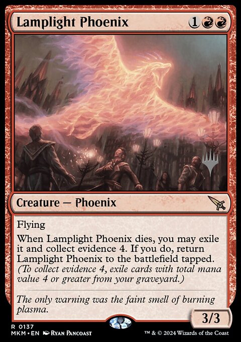 Lamplight Phoenix, Murders at Karlov Manor Promos #137p, Magic: The Gathering card
